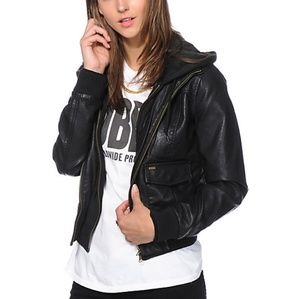 Obey Jealous Lover Vintage Black Bomber Jacket